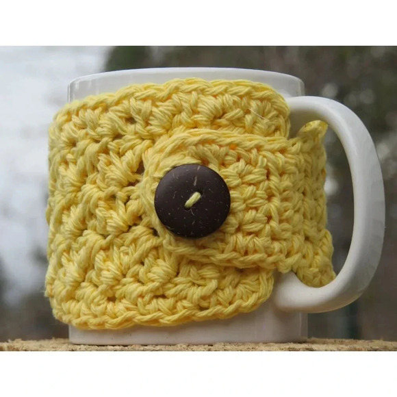 Crocheted Cup Cozy Handmade Coffee Mug or Tea Warmer - Picture 1 of 4
